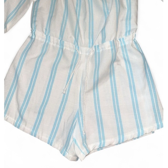 Women’s Striped Swim Cover Up Romper - Picture 2 of 4
